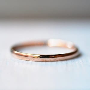 Thin Rose Gold Band, 2mm Rose Gold Stacking Ring, Dainty Minimalist Gold Jewelry, Gifts For Her, Simple Plain Wedding Band, Stainless Steel