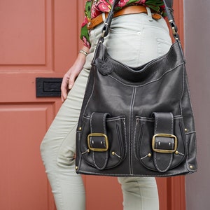 Handmade Leather Shoulder Bag, Leather Hobo Bag, Large Soft Leather Purse