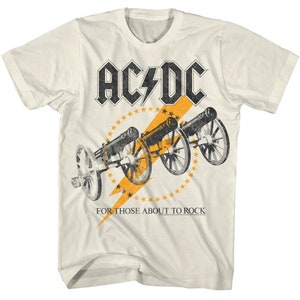 AC/DC Flashy Cannons For Those About to Rock Cream Shirt