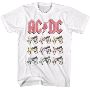 AC/DC Multi Color Cannons Adult White Shirt