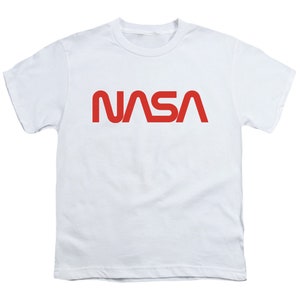 NASA Worm Logo Kid&#39;s White T-Shirts
