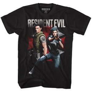 Resident Evil Chris and Jill Black Shirts