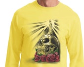Day of the Dead Candle Skull Long Sleeve Tee T-Shirt 19410HL2-PC61LS