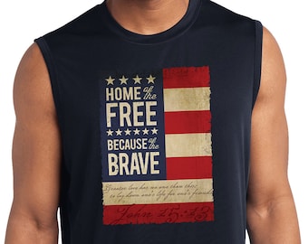 VS Home Of The Brave Vanwege het gratis mouwloze vochtafvoerende T-shirt voor heren 21608HD4-ST352