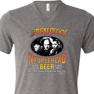The Three Stooges Nyuklehead Beer Better Than a Poke in the Eye Tri Blend V-neck T-Shirt 26282HD2-C3415