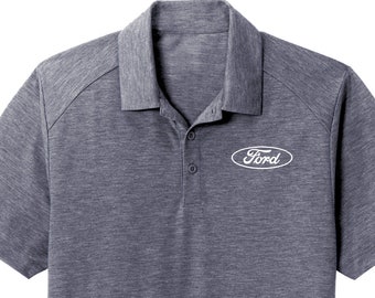 White Ford Oval Crest Chest Print Men's Pique Polo Tee - Etsy