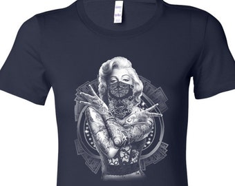 Marilyn Monroe Outlaw Ladies T-Shirt plus long 18519ED2-6004