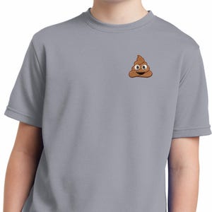 Poop Emoji Patch Pocket Print Kid's Moisture Wicking Tee T-Shirt POOP-PP-YST340