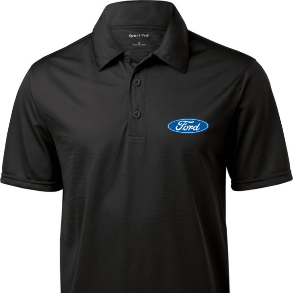 Men's Ford Shirt Ford Oval Pocket Print Textured Polo Tee T-Shirt 18147E9-ST690