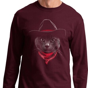 Cowboy Cat Long Sleeve T-Shirt 21558E2-PC61LS