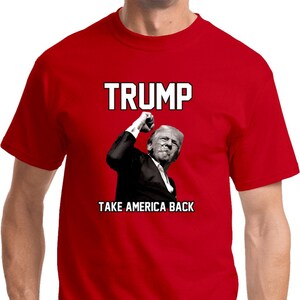 2024 Donald Trump Fist Black and White Portrait T-Shirt 27128ED2-PC61
