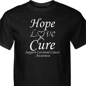 Hope Love Cure Support Carcinoid Cancer Awareness Tall Tee T-Shirt HLC-SCCA-PC61T