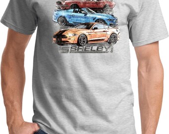 Carroll Shelby offiziell lizenziertes Shirt für Erwachsene Shelby Cars Sketch Design Vintage Muskelgrafik-T-Shirt 26300HL1-PC61