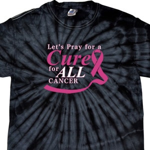 Breast Cancer Awareness Pray For A Cure For All Cancer Spider Tie Dye Tee T-Shirt 18785-1000S