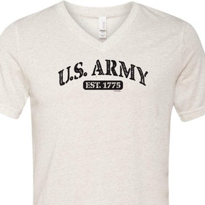 U.S. Army 1775 Distressed Print Tri Blend V-neck T-Shirt 26273ED4-C3415