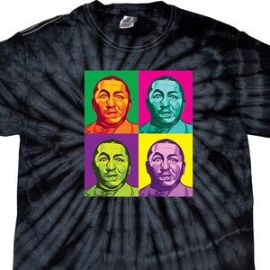 The Three Stooges Curly Squared Spider Black Tie Dye Tee T-Shirt 26284NBT2-1000S