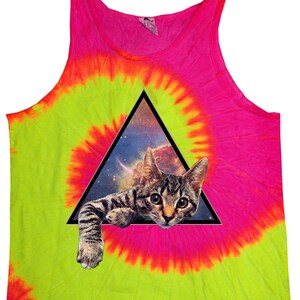 Galactic Cat Tie Dye Tank Top 21551HD2-3500