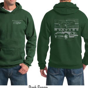 Mustang with Grill Front & Back Print Adult Unisex Ford Hoodie 21284EV1-FB-PC90H