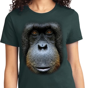 Ladies Big Orangutan Face T-Shirt 18265D0-LPC61