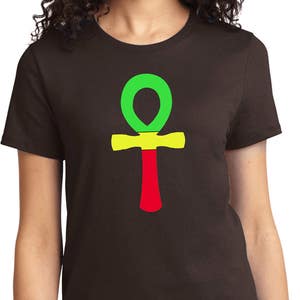 Ladies Rasta Ankh Tee T-Shirt ANKH-LPC61
