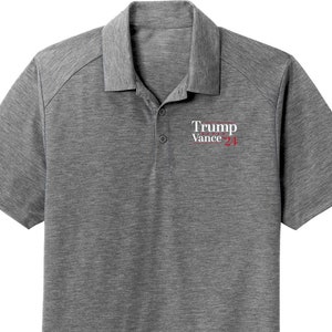 Donald Trump Vance 2024 Chest Print Men&#39;s Tri-Blend Wicking Polo Shirt 27133ED4-PP-ST405