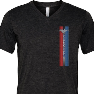 Ford Mustang Pony Tribar Logo Adult Unisex Tri Blend V-neck Tee T-Shirt 13732D1-TRI-C3415