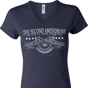 The Second Amendment Ladies V-neck Tee T-Shirt WS-16080-1005