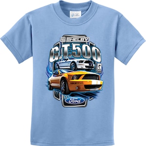 Ford Mustang Shelby Yellow & White GT500 Kids Tee T-Shirt 17931D2-PC61Y