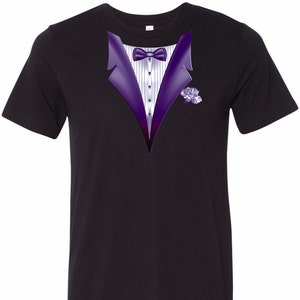 Purple Tuxedo Tri Blend Crewneck Tee T-Shirt PURPTUX-C3413