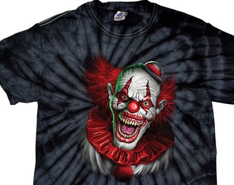 Halloween Red Clown Spider Tie Dye Tee T-Shirt 24544D1-1000S