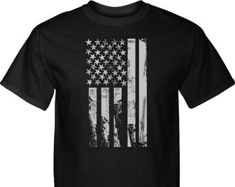 Distressed Stars and Stripes Flag Tall Tee T-Shirt DISFLAG-PC61T