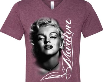 Marilyn Monroe Shirt Vintage Black and White Portrait Tee Old Hollywood Icon Retro Fashion T-Shirt
