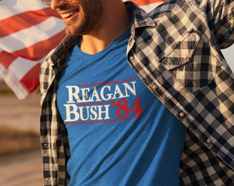 Reagan Bush 1984 Tri Blend Rundhals-T-Shirt REAGAN84-C3413