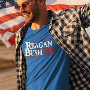 Reagan Bush 1984 Tri Blend Crewneck Tee T-Shirt REAGAN84-C3413