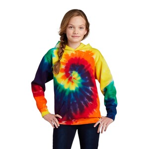 Kids Tie-Dye Pullover Hooded Sweatshirt PLAIN-PC146Y