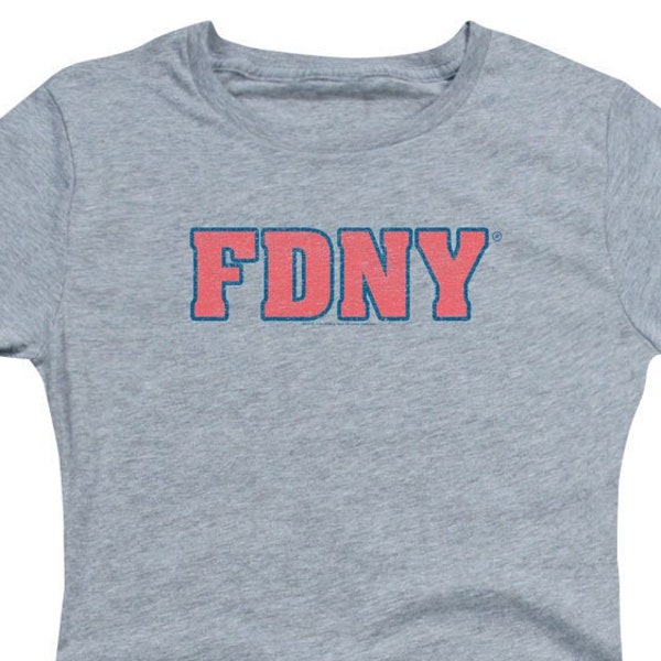 NYC FDNY Logo Juniors and Women Athletic Heather T-Shirts