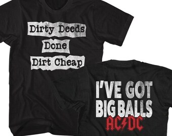 AC/DC Dirty Deeds Done Dirt Cheap Front & Back Shirts - Etsy