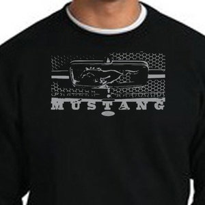 Ford Distressed Honeycomb Grille Mustang Sweatshirt 11398E-PC90