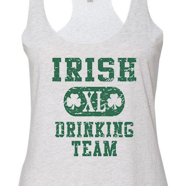 Irish Drinking Team Ladies St Patrick's Day Tri Blend Racerback Tank Top A8727D-NL6733