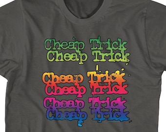 Cheap Trick Rainbow Logo Charcoal Grey Shirt