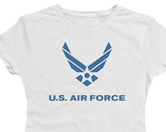 U.S. Air Force Logo Juniors and Women White T-Shirts