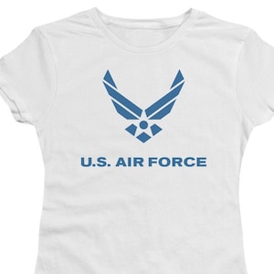 U.S. Air Force Logo Juniors and Women White T-Shirts