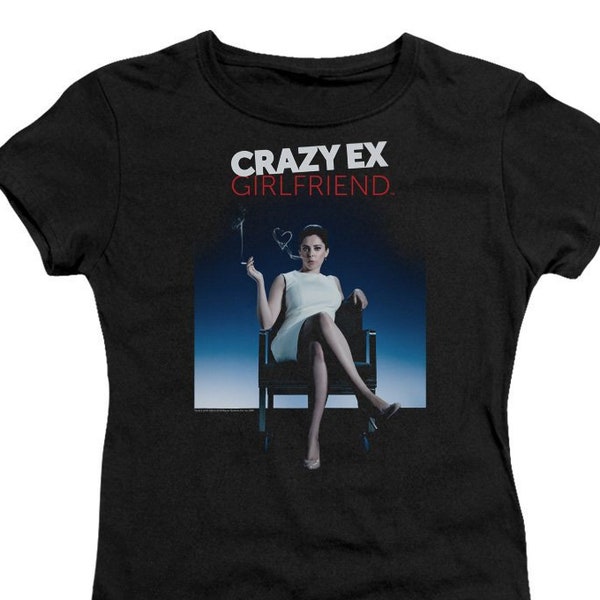 Crazy Ex Girlfriend Smoke Juniors and Women Black T-Shirts