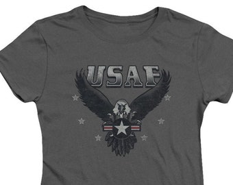 U.S. Air Force Eagle Juniors and Women Charcoal T-Shirts