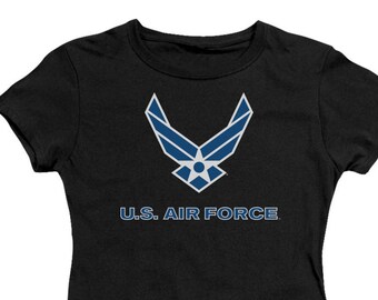 U.S. Air Force Logo Juniors and Women Black T-Shirts