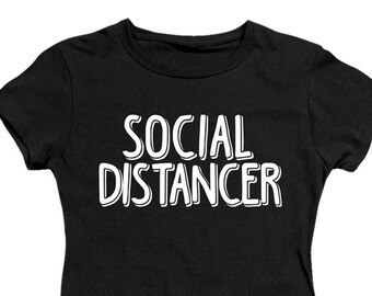 Social Distancer T-shirts noirs pour juniors et femmes