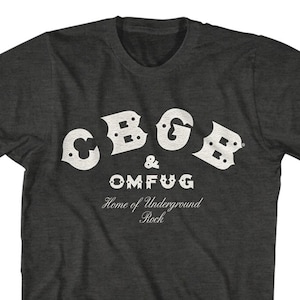 CBGB & OMFUG Home of Underground Rock Black Heather Shirts