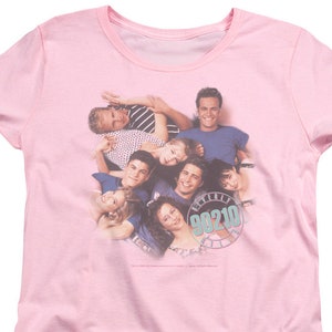 Beverly Hills 90210 Cast Juniors and Women Pink T-Shirts
