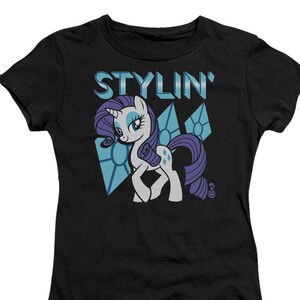 My Little Pony Stylin Juniors and Women Black T-Shirts