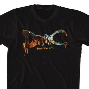 Devil May Cry Paint Picture Logo Black Shirts